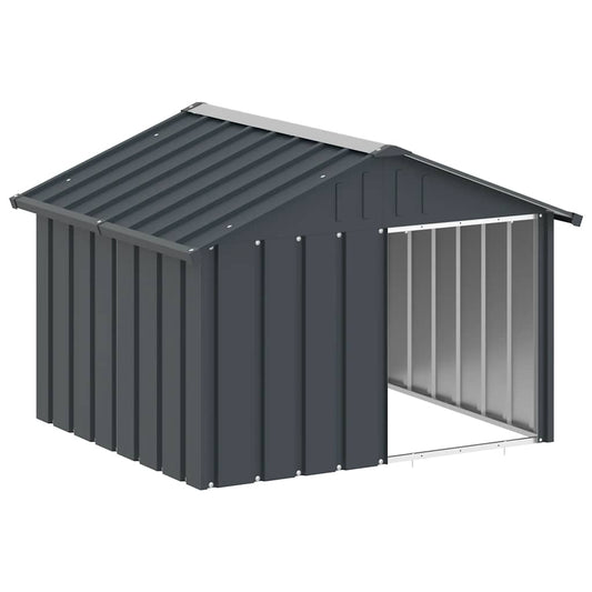 HKM-6149949 Galvanized Dog Kennel, Anthracite Color, 116.5 x 103 x 81.5 cm with 47 x 57 cm Entrance