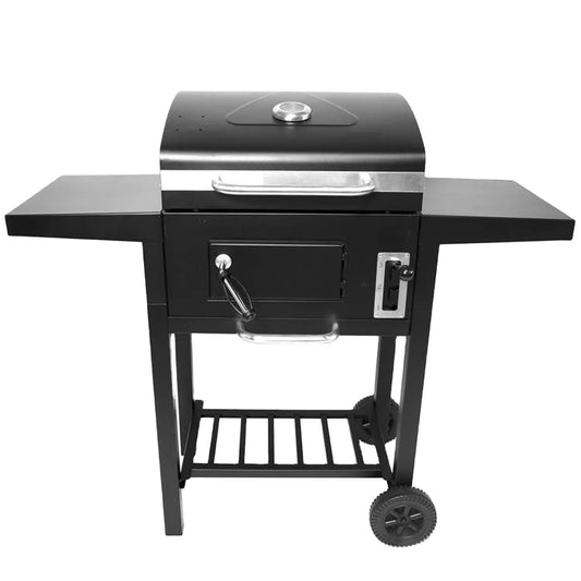 HKM-614995 Portable 3-in-1 Charcoal BBQ Grill with Double Deck Smoker for Outdoor Cooking and Camping