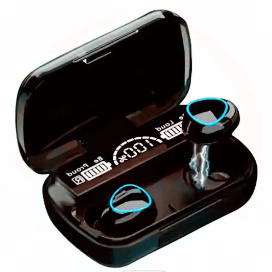 HKM-617939 Wireless Bluetooth Earbuds with Digital Display, Waterproof Design, Noise Reduction, and Power Bank Charging for Sports and Gaming