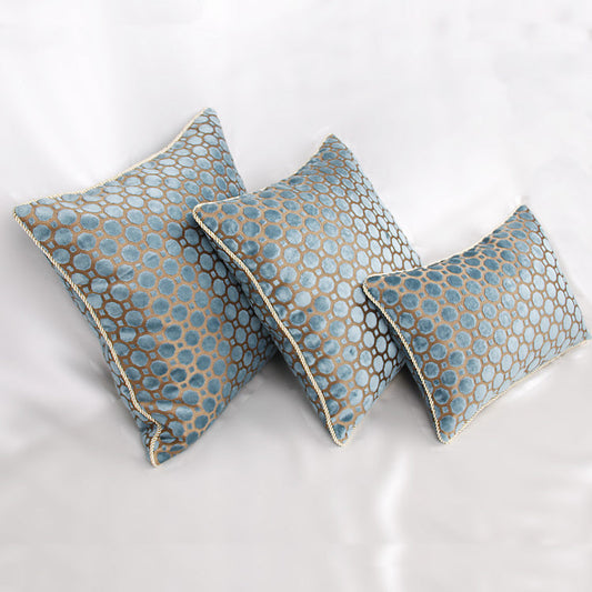 HKM-621203 Sky Blue Polka Dot European Style Throw Pillow - Available in Multiple Sizes
