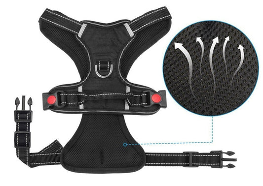 HKM-6213821 Explosion-Proof Medium and Large Dog Harness with Soft Nylon and Mesh Fabric