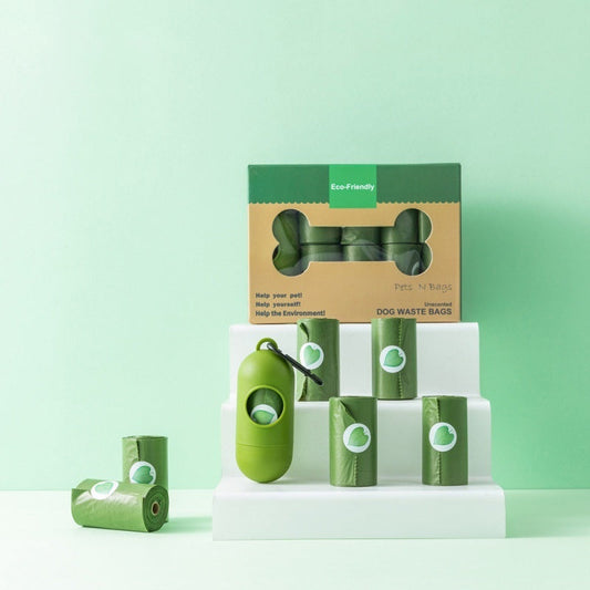 HKM-6271677 Biodegradable Pet Waste Bags - Green & Lavender Options, 8/16/20 Rolls Available