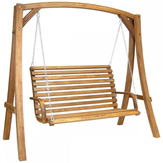HKM-627859 Adjustable Eco-Friendly Wooden Patio Swing with Ropes