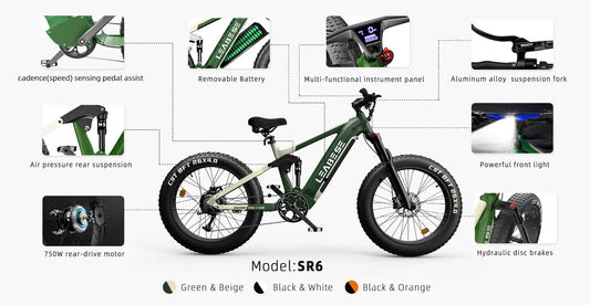 HKM-630995 26 Inch Full Suspension Electric Mountain Bike with Bafang 750W Motor, Aluminum Alloy Frame, 7-Speed Gears