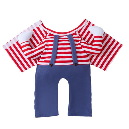HKM-6331581 Creative Striped Dog Jumpsuit for Halloween - Pet Clothing in S, M, L Sizes