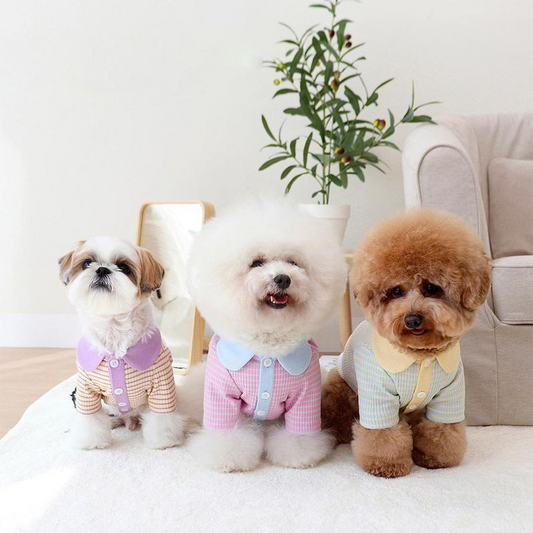 HKM-6358589 Stylish Striped Polo Shirt for Cats and Dogs in Various Color Options