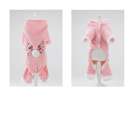 HKM-6360381 Padded Coral Fleece Boxer for Pets in Grey and Pink, Sizes XS to XXL