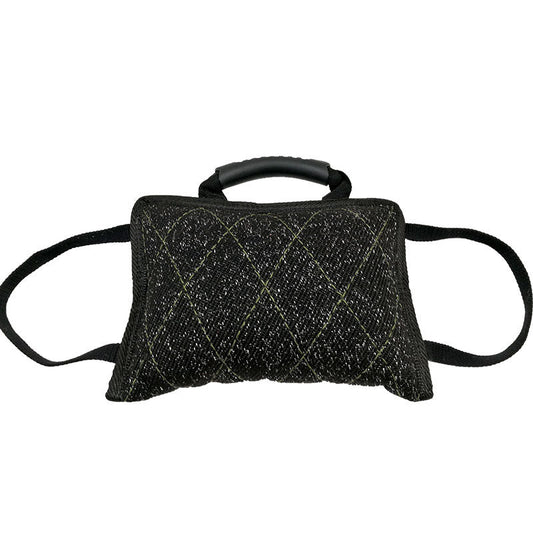 HKM-6368573 Dog Biting Pillow with Thick Double-Layer Nylon Webbing and Coarse Hemp Material - Black Color