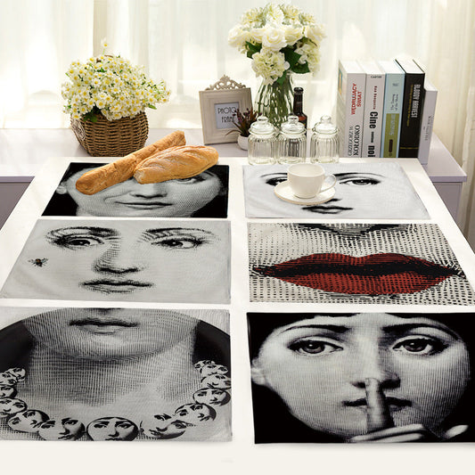 HKM-637011 Nordic Cotton Linen Square Table Mat for Home Decor