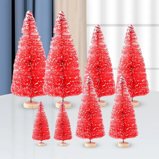HKM-638483 Mini Artificial Christmas Trees Set – 8 Pieces for Fairy Garden and DIY Crafts – 4 Sizes: 4.5cm to 12.5cm