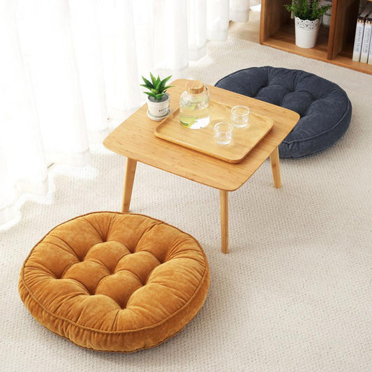HKM-639635 Corduroy Solid Color Padded Cushion - 58x58cm, Multiple Colors Available