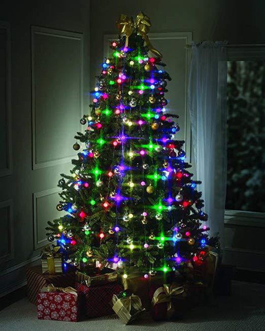 HKM-639955 LED Christmas Tree String Lights - 64 Bulbs, 1.5m Length Each, Festive Decoration