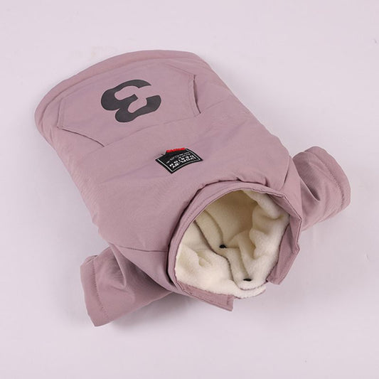 HKM-6416445 Cozy Plus Velvet Digital Coat for Dogs - Autumn and Winter Apparel in Light Khaki, Bean Paste Powder, Dark Night Blue