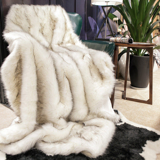 HKM-641811 Soft Artificial Leather Cashmere Bed End Blanket - European Style, Multiple Sizes & Colors Available