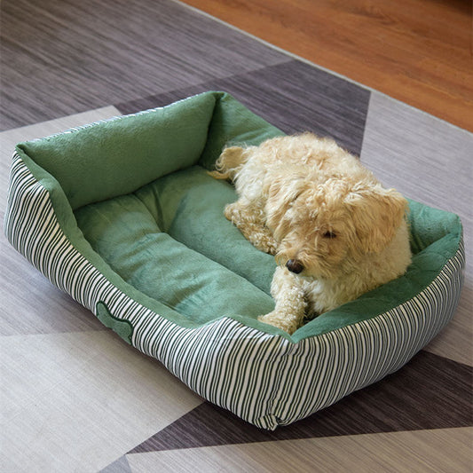 HKM-6427581 Cozy Bone Pattern Teddy Kennel for Small and Medium Pets - All Seasons Pet Nest