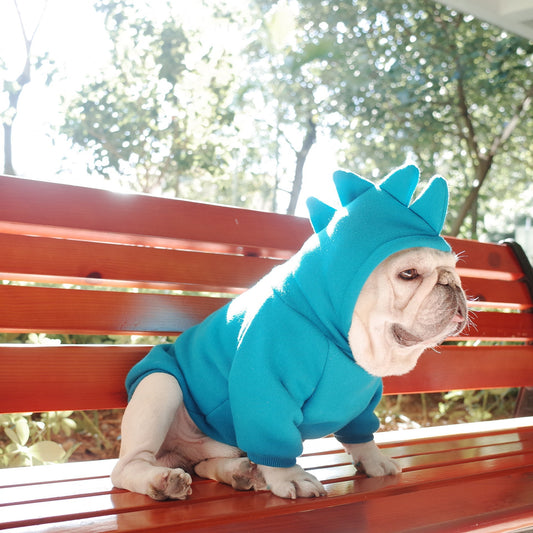HKM-6428605 Cozy Blue Fleece Pet Hoodie for Dogs in Sizes S to XL