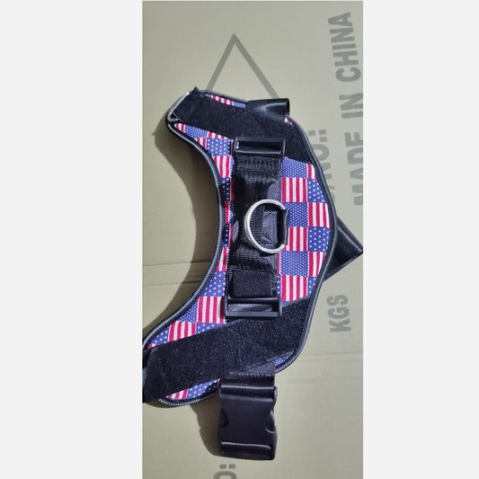 HKM-643155 Adjustable Nylon Dog Harness with Reflective Strip and Stainless Steel Ring for Secure Walking