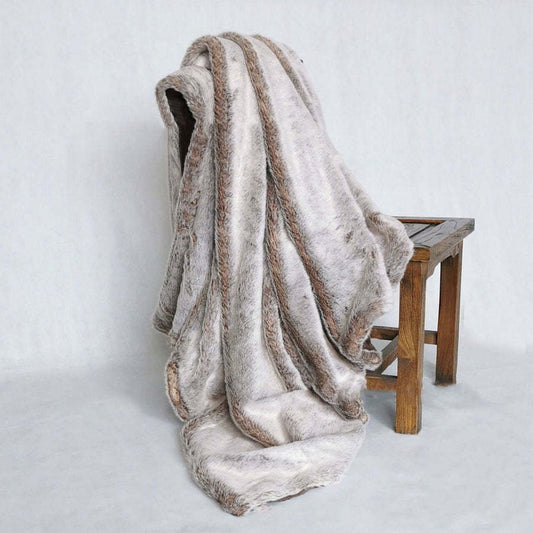 HKM-644115 Double Layer Thickened Solid Color Artificial Wool Blanket - Multiple Sizes Available