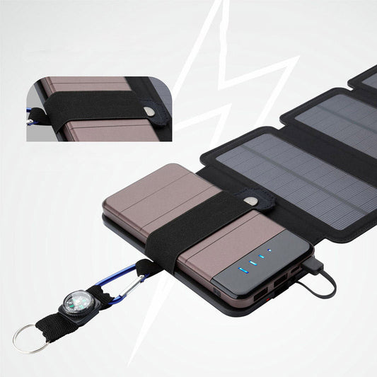HKM-646163 Portable Solar Power Bank with Waterproof Design for Outdoor Mobile Phone Charging