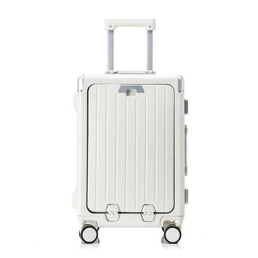 HKM-646483 Multi-Functional Front Open Pocket Trolley Suitcase for Business and Travel