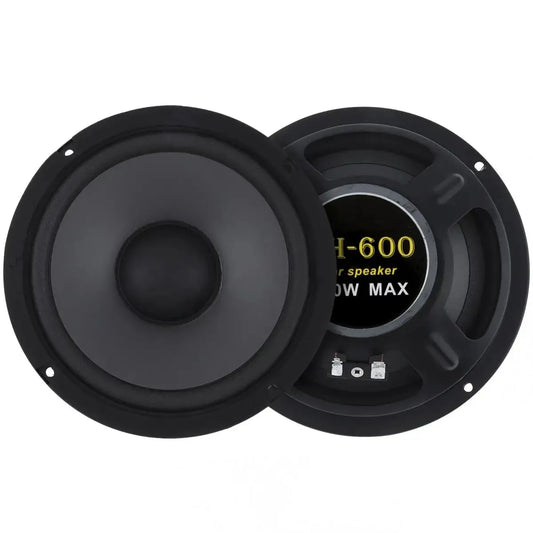 HKM-647251 6.5 Inch Coaxial Car Speakers, 600W 2-Way Subwoofer, Full Range Automotive Audio System, Universal Fit, Impedance 4Ω