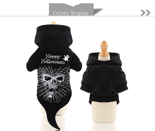 HKM-6487485 Pet Halloween Costume Collection: Skull, Spider, Bat Wings & Pumpkin Styles for Cats