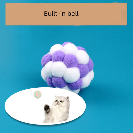 HKM-6497469 Plush Bite-Resistant Cat Toy Set with Bell Ball - 3 Piece Boxed Collection