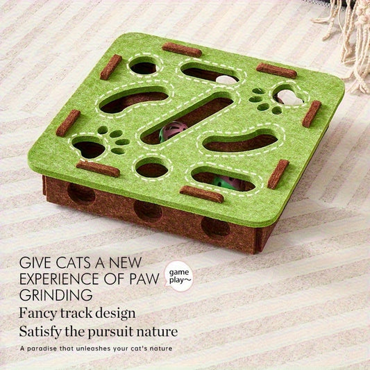 HKM-6505405 Interactive Cat Puzzle Toy with Maze and Bell Ball for Indoor Mental Stimulation and Exercise
