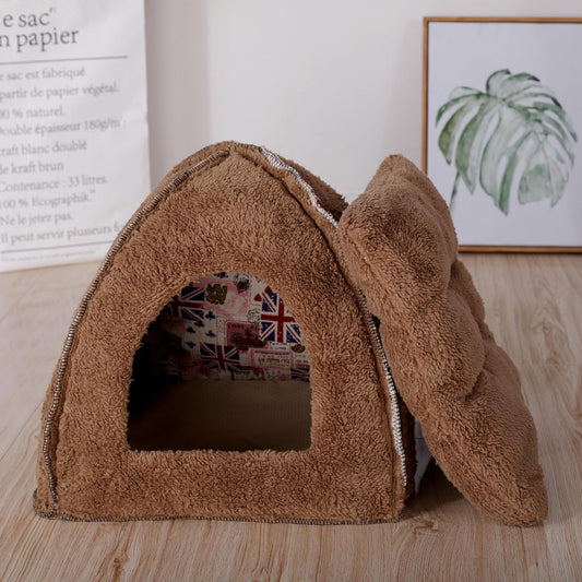 HKM-6525885 Cozy Rabbit Ears Cat Litter Pad Closed Yurt in Multiple Colors and Sizes