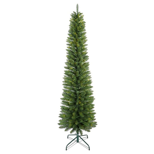 HKM-654291 PVC Pencil Christmas Tree - 5FT, 6FT, 7FT Options in Green with Multiple Tips