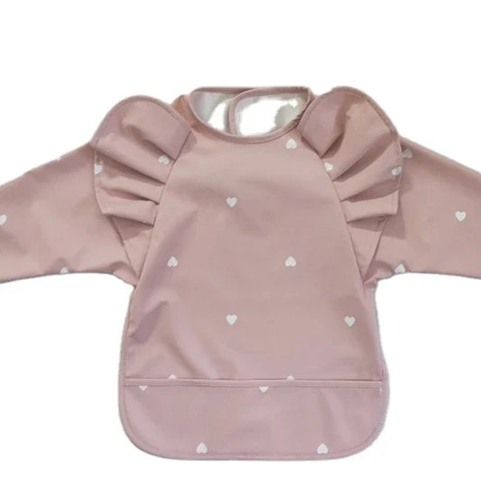HKM-654547 Hot Selling Waterproof Baby Bibs Children's Smocked Clothing With Pocket Play Lace Baby Bibs