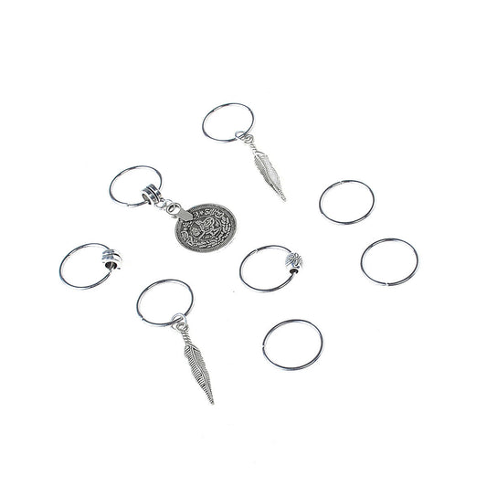 HKM-655891 Vintage Leaf Design Alloy Hairpin – Elegant Side Clip for Women in Ancient Silver