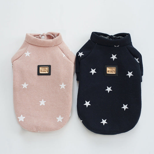 HKM-6586685 Cozy Cotton Pullover for Dogs in Pink and Purple Blue, Sizes S-XXL