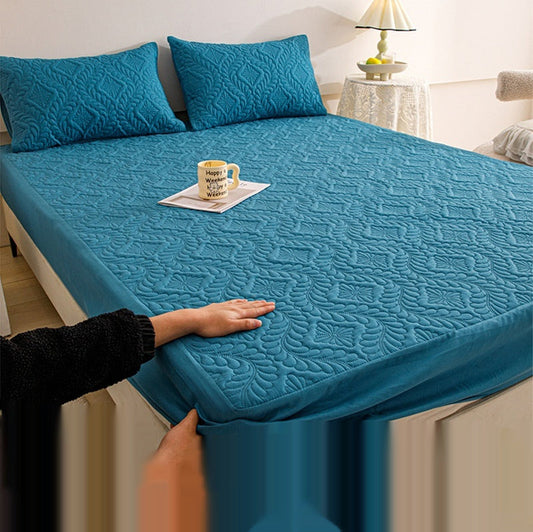 HKM-659603 Waterproof Quilted Mattress Protector in Solid Colors and Geometric Patterns – Multiple Sizes Available