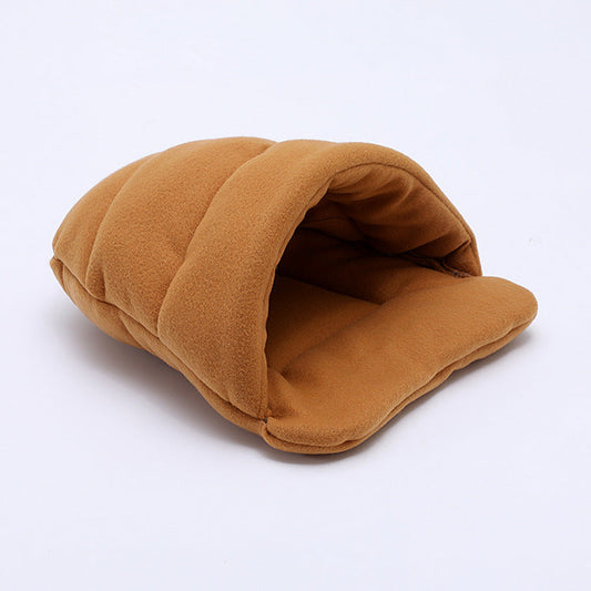 HKM-6602941 Cute Cat Sleeping Bag for Small Pets - Teddy, Guinea Pig, and Hamster - Four Seasons Nest in Various Colors