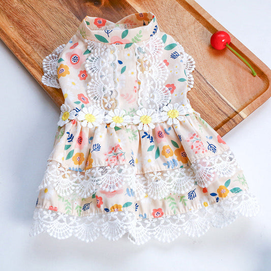 HKM-6628285 Teddy Bear Costume for Pets - Stylish Floral Dress in Multiple Colors and Sizes