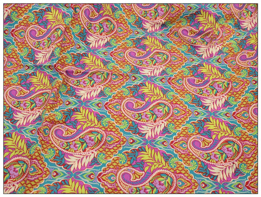 HKM-663379 Cotton Printed Fabric with Plant and Flower Design in Ginger - 50x150cm