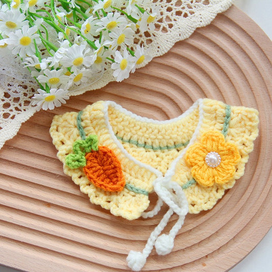 HKM-6637117 Handmade Small Dog Scarf with Embroidery - Colorful Cotton Accessories