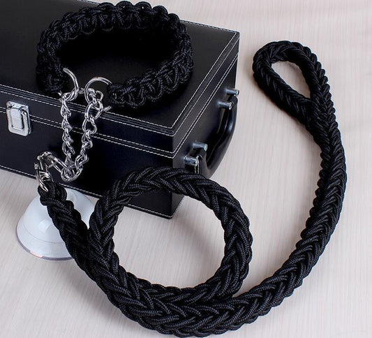 HKM-664211 Adjustable Dog Collar and Leash Set - Sizes S, M, L, XL, Multiple Leash Diameters