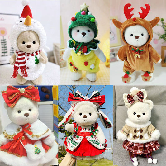 HKM-665171 30cm Plush Doll in Christmas Snowman Suit with Various Outfit Options