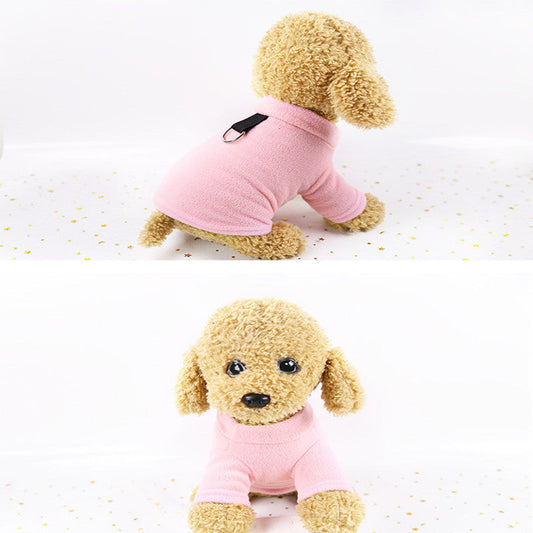HKM-6655293 Casual Fleece D Buckle Dog Clothes in Shaking Velvet - Stylish and Comfortable Pet Apparel