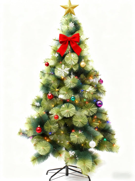 HKM-666323 Slim Pine Needle Christmas Tree - Green, 150CM, 180CM, 210CM - Reusable and Space-Saving Design
