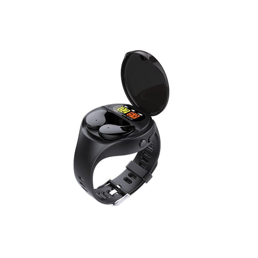 HKM-667987 Detachable Heart Rate Monitor Smart Pedometer with TWS Earbuds and Bracelet Combo