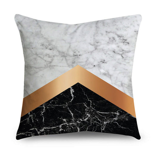 HKM-668947 Rose Gold Geometric Abstract Polyester Pillow Cover - Modern 45x45cm Cushion Case