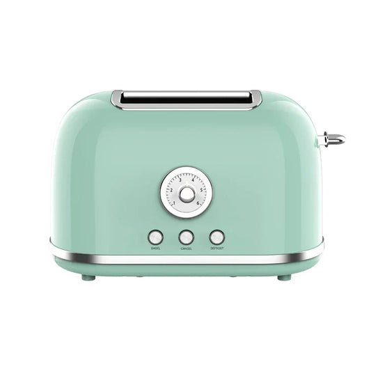 HKM-670867 Retro 2-Slice Toaster with 38mm Self-Centering Slots and Extra Lifting Function