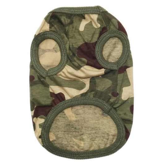 HKM-671187 Cotton Yellow Woodland Camouflage Dog Vest for Spring and Summer - Available in Multiple Sizes and Colors