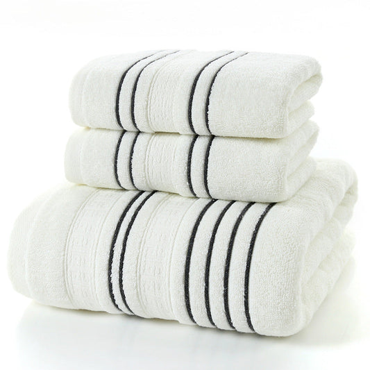HKM-671699 Pure Cotton Bath Towels Set - Soft and Skin-Friendly, Multi-Color Options Available
