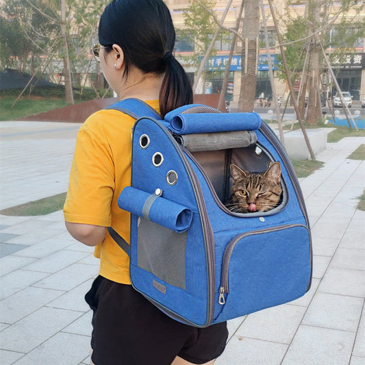 HKM-6741949 Portable Dog Backpack with Ventilation - Lightweight Polyester for Dogs Under 12 Pounds - Available in Multiple Colors