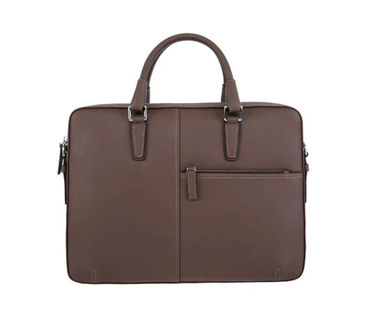 HKM-676115 Leather Crossbody Bag for Men - Vintage Style Business Tote and Laptop Carrier
