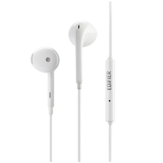 HKM-676755 Wired In-Ear Headset with Microphone for Mobile Phone Calls and Music, White, 1.2m Cable Length